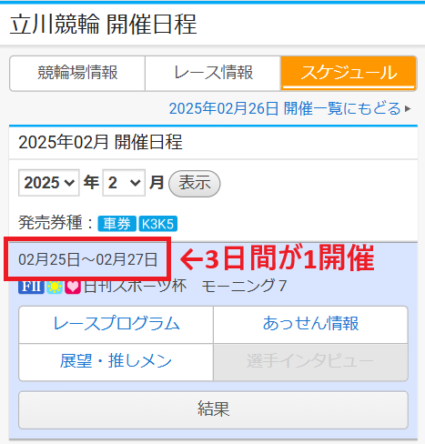 1開催について