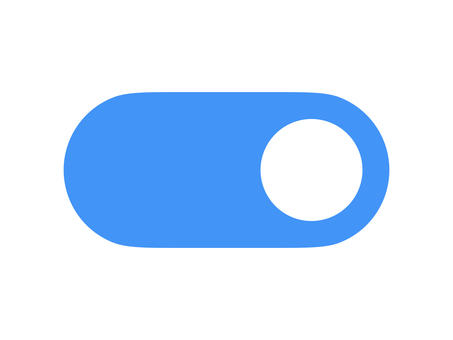 トグルボタンが青い背景になっている状態