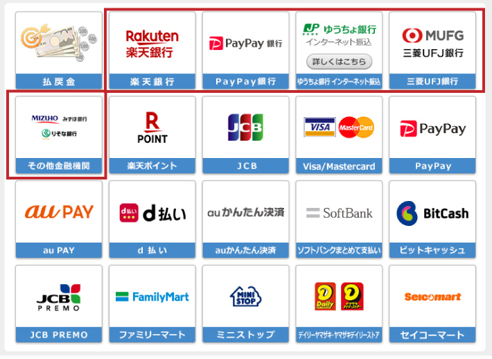楽天Kドリームスで使える銀行