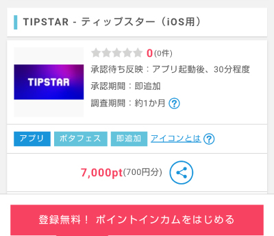 ポイントインカムのティップスター案件