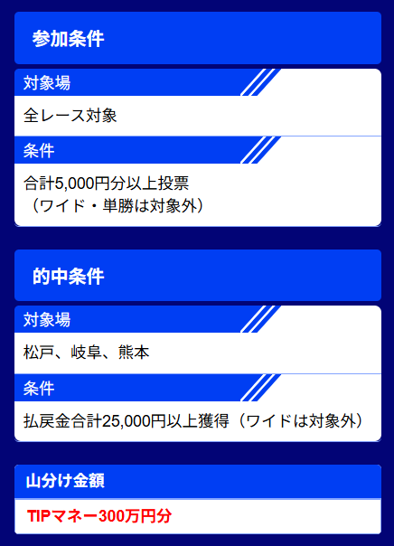 ミッドナイト山分けの参加条件と的中条件