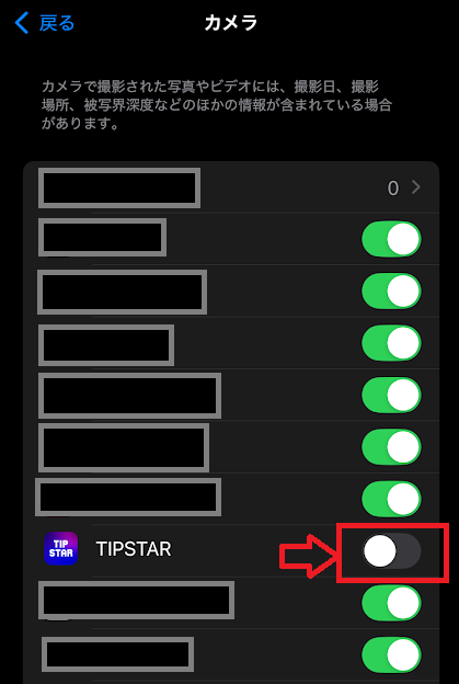 TIPSTARのトグルボタンを有効にする