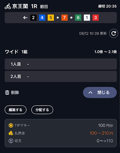 収支の数値が小さい＝回収率は低いが手堅い賭け