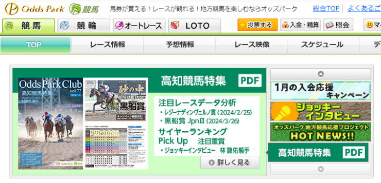 三菱UFJ銀行が使える競馬サイト「オッズパーク」